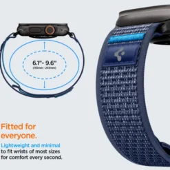 Spigen Apple Watch Se 44Mm|Apple Watch 9 45Mm-PASEK APPLE WATCH 8 / 9 / 10 / 11 / SE / ULTRA (44 / 45 / 46 / 49 MM) ACTIVE ATHLEX AIR 2 NAVY BLUE