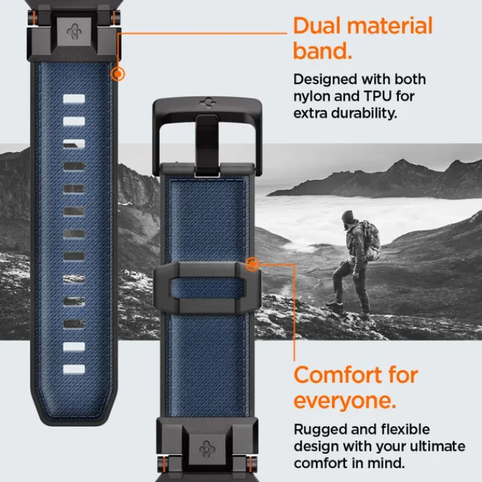Spigen Apple Watch 5 42Mm|Apple Watch 5 45Mm-PASEK APPLE WATCH 6 / 7 / 8 / 9 / 10 / SE / ULTRA 1 / 2 (44 / 45 / 46 / 49 MM) DURAPRO ARMOR GRANATOWY