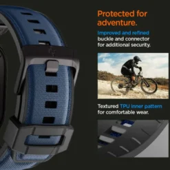 Spigen Apple Watch 5 42Mm|Apple Watch 5 45Mm-PASEK APPLE WATCH 6 / 7 / 8 / 9 / 10 / SE / ULTRA 1 / 2 (44 / 45 / 46 / 49 MM) DURAPRO ARMOR GRANATOWY