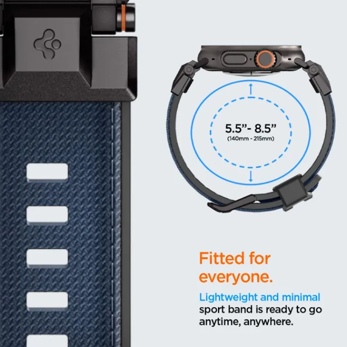 Spigen Apple Watch 5 42Mm|Apple Watch 5 45Mm-PASEK APPLE WATCH 6 / 7 / 8 / 9 / 10 / SE / ULTRA 1 / 2 (44 / 45 / 46 / 49 MM) DURAPRO ARMOR GRANATOWY
