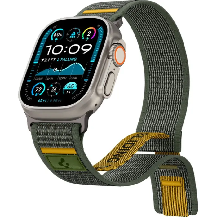 Spigen Apple Watch 5 45Mm|Apple Watch Se 2022 44Mm-PASEK APPLE WATCH 6 / 7 / 8 / 9 / 10 / SE / ULTRA 1 / 2 (44 / 45 / 46 / 49 MM) ACTIVE ATHLEX AIR ZIELONY