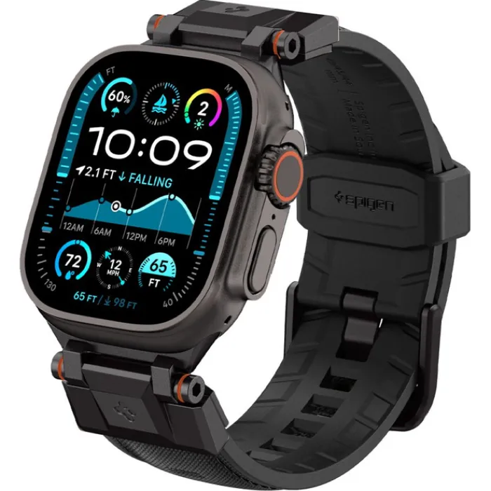 Spigen Apple Watch 5 42Mm|Apple Watch 5 45Mm-PASEK APPLE WATCH 6 / 7 / 8 / 9 / 10 / SE / ULTRA 1 / 2 (44 / 45 / 46 / 49 MM) DURAPRO ARMOR CZARNY
