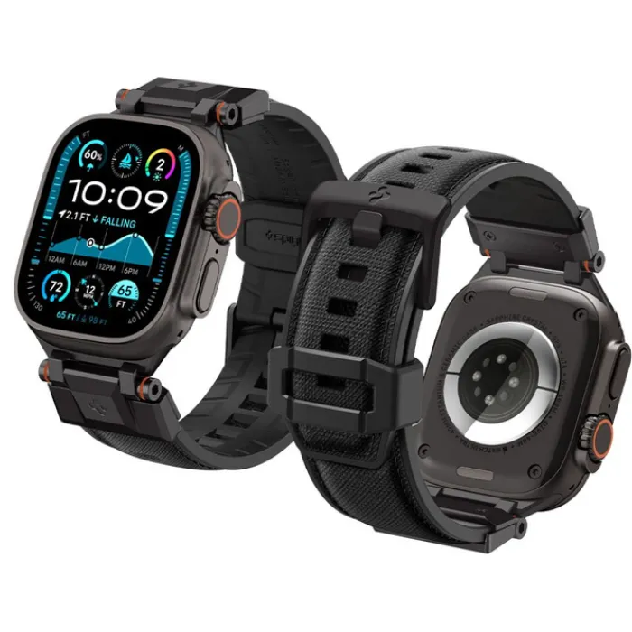Spigen Apple Watch 5 42Mm|Apple Watch 5 45Mm-PASEK APPLE WATCH 6 / 7 / 8 / 9 / 10 / SE / ULTRA 1 / 2 (44 / 45 / 46 / 49 MM) DURAPRO ARMOR CZARNY