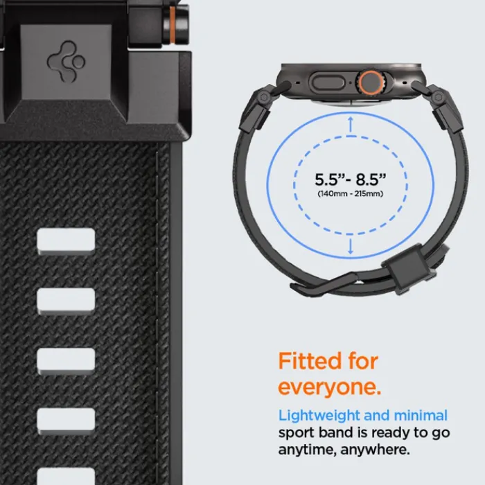 Spigen Apple Watch 5 42Mm|Apple Watch 5 45Mm-PASEK APPLE WATCH 6 / 7 / 8 / 9 / 10 / SE / ULTRA 1 / 2 (44 / 45 / 46 / 49 MM) DURAPRO ARMOR CZARNY