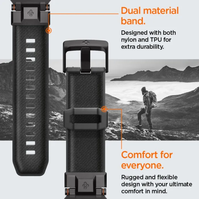 Spigen Apple Watch 5 42Mm|Apple Watch 5 45Mm-PASEK APPLE WATCH 6 / 7 / 8 / 9 / 10 / SE / ULTRA 1 / 2 (44 / 45 / 46 / 49 MM) DURAPRO ARMOR CZARNY