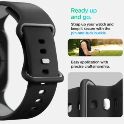 Spigen Apple Watch Se 2022 44Mm|Apple Watch 2 42Mm-PASEK APPLE WATCH 6 / 7 / 8 / 9 / 10 / SE / ULTRA 1 / 2 (44 / 45 / 46 / 49 MM) NANO POP BLACK SESAME
