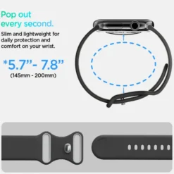 Spigen Apple Watch Se 2022 44Mm|Apple Watch 2 42Mm-PASEK APPLE WATCH 6 / 7 / 8 / 9 / 10 / SE / ULTRA 1 / 2 (44 / 45 / 46 / 49 MM) NANO POP BLACK SESAME