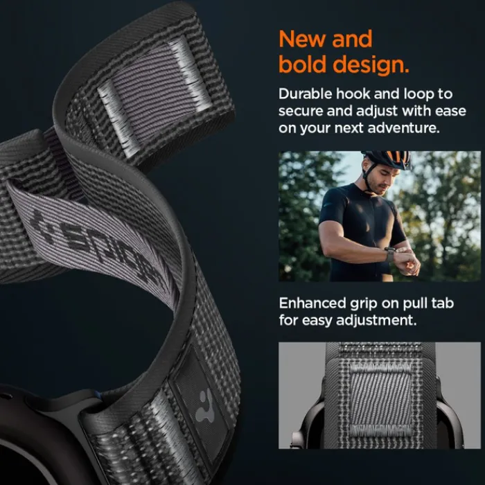 Spigen Apple Watch Se 44Mm|Apple Watch 9 45Mm-PASEK APPLE WATCH 8 / 9 / 10 / 11 / SE / ULTRA (44 / 45 / 46 / 49 MM) ACTIVE ATHLEX AIR 2 BLACK / GREY