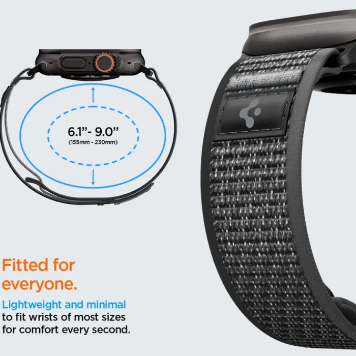 Spigen Apple Watch Se 44Mm|Apple Watch 9 45Mm-PASEK APPLE WATCH 8 / 9 / 10 / 11 / SE / ULTRA (44 / 45 / 46 / 49 MM) ACTIVE ATHLEX AIR 2 BLACK / GREY