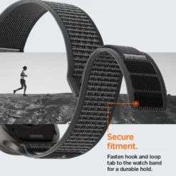 Spigen Apple Watch Se 44Mm|Apple Watch 9 45Mm-PASEK APPLE WATCH 8 / 9 / 10 / 11 / SE / ULTRA (44 / 45 / 46 / 49 MM) ACTIVE ATHLEX AIR 2 BLACK / GREY