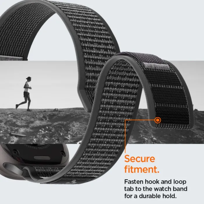 Spigen Apple Watch Se 44Mm|Apple Watch 9 45Mm-PASEK APPLE WATCH 8 / 9 / 10 / 11 / SE / ULTRA (44 / 45 / 46 / 49 MM) ACTIVE ATHLEX AIR 2 BLACK / GREY