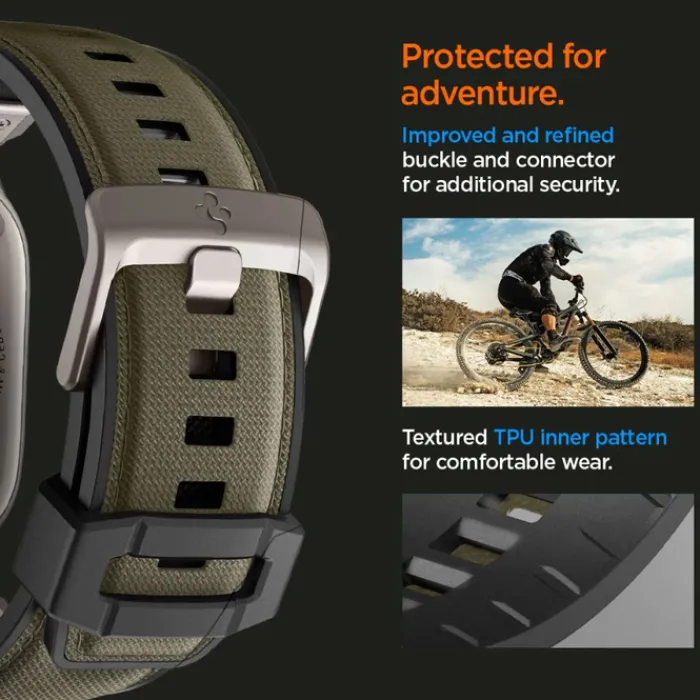 Spigen Apple Watch 5 42Mm|Apple Watch 5 45Mm-PASEK APPLE WATCH 6 / 7 / 8 / 9 / 10 / SE / ULTRA 1 / 2 (44 / 45 / 46 / 49 MM) DURAPRO ARMOR MILITARY GREEN