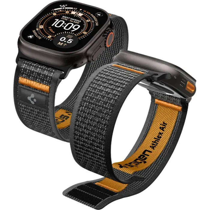 Spigen Apple Watch Se 44Mm|Apple Watch 9 45Mm-PASEK ATHLEX AIR 2 APPLE WATCH 8 / 9 / 10 / 11 / SE / ULTRA (44 / 45 / 46 / 49 MM) ACTIVE BLACK / ORANGE
