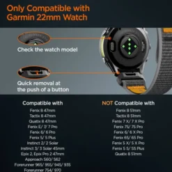 Spigen Garmin-PASEK ATHLEX AIR GARMIN QUICKFIT 22 MM ACTIVE BLACK/ORANGE