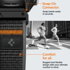 Spigen Garmin-PASEK ATHLEX AIR GARMIN QUICKFIT 22 MM ACTIVE BLACK/ORANGE