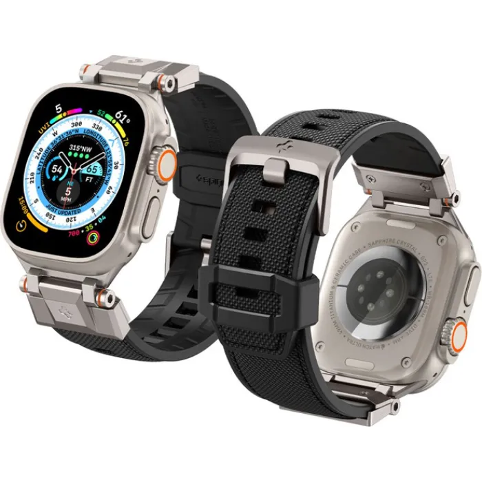 Spigen Apple Watch Se 44Mm|Apple Watch 9 45Mm-Pasek Durapro Armor Apple Watch Ultra 9 8 7 6 5 4 3 SE 2022 42mm 44mm 45mm 49mm Czarny