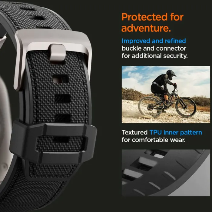 Spigen Apple Watch Se 44Mm|Apple Watch 9 45Mm-Pasek Durapro Armor Apple Watch Ultra 9 8 7 6 5 4 3 SE 2022 42mm 44mm 45mm 49mm Czarny