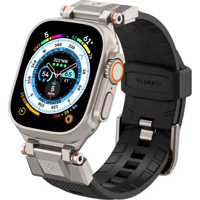 Spigen Apple Watch Se 44Mm|Apple Watch 9 45Mm-Pasek Durapro Armor Apple Watch Ultra 9 8 7 6 5 4 3 SE 2022 42mm 44mm 45mm 49mm Czarny