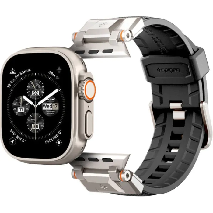 Spigen Apple Watch Se 44Mm|Apple Watch 9 45Mm-Pasek Durapro Armor Apple Watch Ultra 9 8 7 6 5 4 3 SE 2022 42mm 44mm 45mm 49mm Czarny