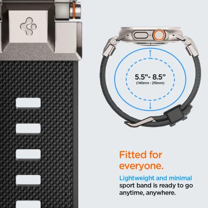 Spigen Apple Watch Se 44Mm|Apple Watch 9 45Mm-Pasek Durapro Armor Apple Watch Ultra 9 8 7 6 5 4 3 SE 2022 42mm 44mm 45mm 49mm Czarny