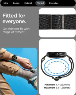 Spigen Google-PASEK GOOGLE PIXEL WATCH 4 3 2 1 41MM LITE FIT X BAND BLACK