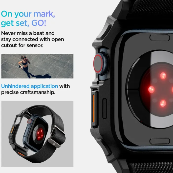 Spigen Apple Watch 11 46Mm|Apple Watch 10 46Mm-PASEK LITE FIT ”PRO” APPLE WATCH 10 (46 MM) MATTE BLACK