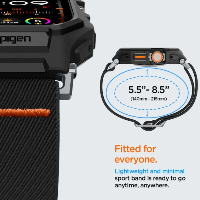 Spigen Apple Watch Ultra 49Mm|Apple Watch Ultra 2 49Mm-Pasek LITE FIT ”PRO” APPLE WATCH ULTRA 1 / 2 (49 MM) MATTE BLACK