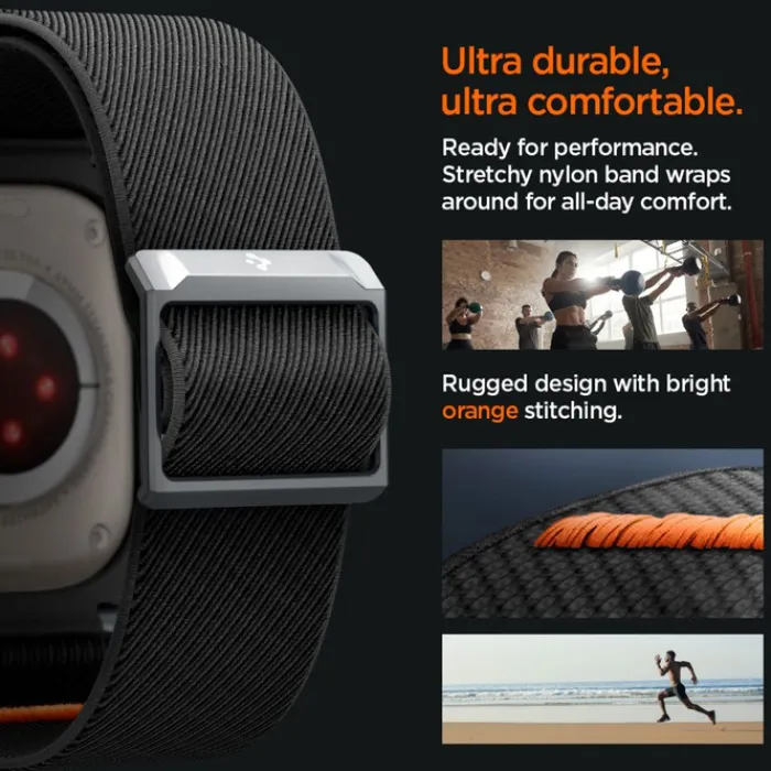 Spigen Apple Watch Ultra 49Mm|Apple Watch Ultra 2 49Mm-Pasek LITE FIT ”PRO” APPLE WATCH ULTRA 1 / 2 (49 MM) MATTE BLACK
