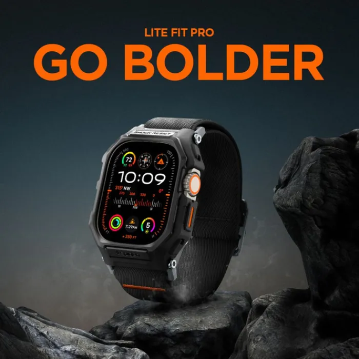 Spigen Apple Watch Ultra 49Mm|Apple Watch Ultra 2 49Mm-Pasek LITE FIT ”PRO” APPLE WATCH ULTRA 1 / 2 (49 MM) MATTE BLACK