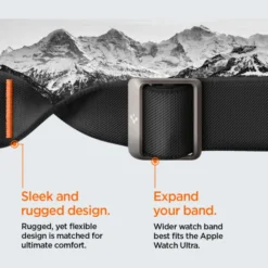 Spigen Apple Watch Ultra 49Mm|Apple Watch Ultra 2 49Mm-Pasek LITE FIT ”PRO” APPLE WATCH ULTRA 1 / 2 (49 MM) MATTE BLACK