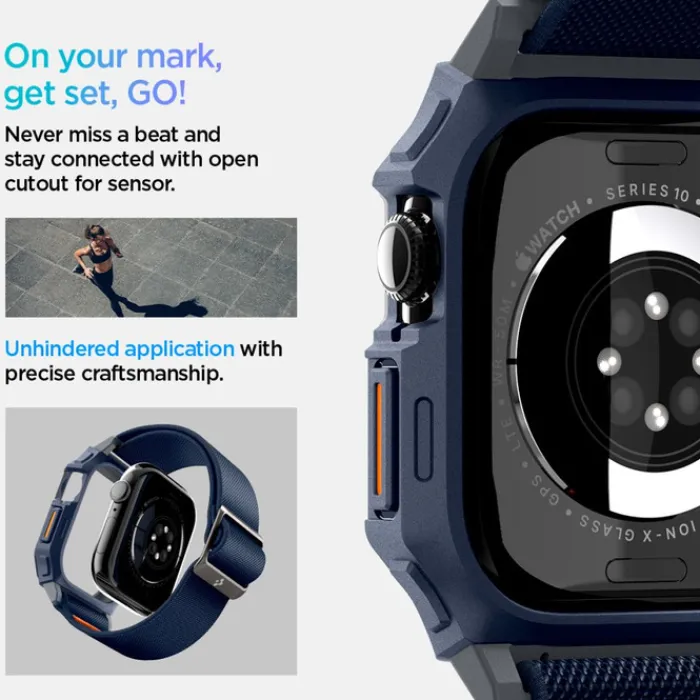 Spigen Apple Watch 11 46Mm|Apple Watch 10 46Mm-PASEK LITE FIT ”PRO” APPLE WATCH 10 (46 MM) NAVY BLUE