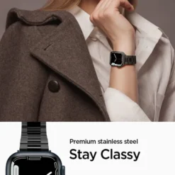 Spigen Apple Watch Se 2024 40Mm|Apple Watch 9 41Mm-Pasek Modern Fit Band Apple Watch 9 8 7 SE 2022 38mm 40mm 41mm Black