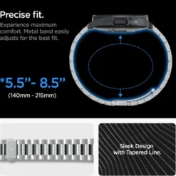 Spigen Galaxy Watch 6 Classic 47Mm|Galaxy Watch 7 40Mm-Pasek Modern Fit Band Samsung Galaxy Watch 6 Classic (47 mm) Silver Case