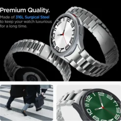 Spigen Galaxy Watch 6 Classic 47Mm|Galaxy Watch 7 40Mm-Pasek Modern Fit Band Samsung Galaxy Watch 6 Classic (47 mm) Silver Case