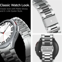 Spigen Galaxy Watch 6 Classic 47Mm|Galaxy Watch 7 40Mm-Pasek Modern Fit Band Samsung Galaxy Watch 6 Classic (47 mm) Silver Case