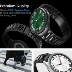 Spigen Galaxy Watch 6 Classic 47Mm|Galaxy Watch 7 40Mm-Pasek Modern Fit Band Samsung Galaxy Watch 6 Classic (47 Mm) Black Case