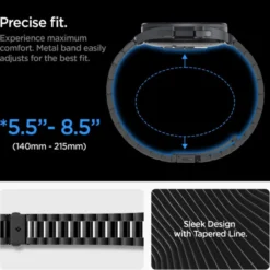 Spigen Galaxy Watch 6 Classic 47Mm|Galaxy Watch 7 40Mm-Pasek Modern Fit Band Samsung Galaxy Watch 6 Classic (47 Mm) Black Case