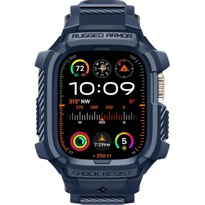 Spigen Apple Watch Ultra 49Mm|Apple Watch Ultra 2 49Mm-Pasek Rugged Armor ”pro” Apple Watch Ultra 1 / 2 (49 Mm) Navy Blue