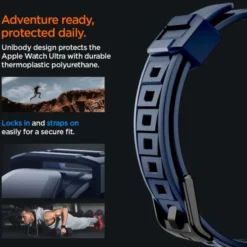 Spigen Apple Watch Ultra 49Mm|Apple Watch Ultra 2 49Mm-Pasek Rugged Armor ”pro” Apple Watch Ultra 1 / 2 (49 Mm) Navy Blue