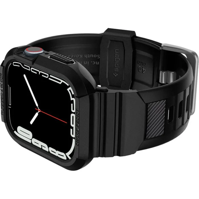 Spigen Apple Watch Se 2024 40Mm|Apple Watch 9 41Mm-Pasek Rugged Armor Pro Apple Watch 9 8 7 SE 2022 38mm 40mm 41mm Czarny