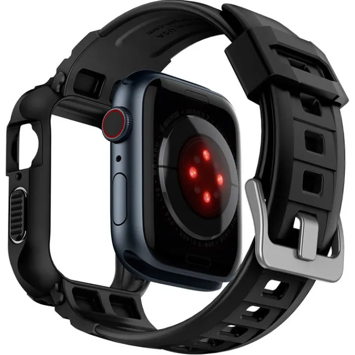 Spigen Apple Watch Se 2024 40Mm|Apple Watch 9 41Mm-Pasek Rugged Armor Pro Apple Watch 9 8 7 SE 2022 38mm 40mm 41mm Czarny
