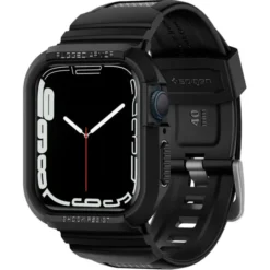 Spigen Apple Watch Se 2024 40Mm|Apple Watch 9 41Mm-Pasek Rugged Armor Pro Apple Watch 9 8 7 SE 2022 38mm 40mm 41mm Czarny