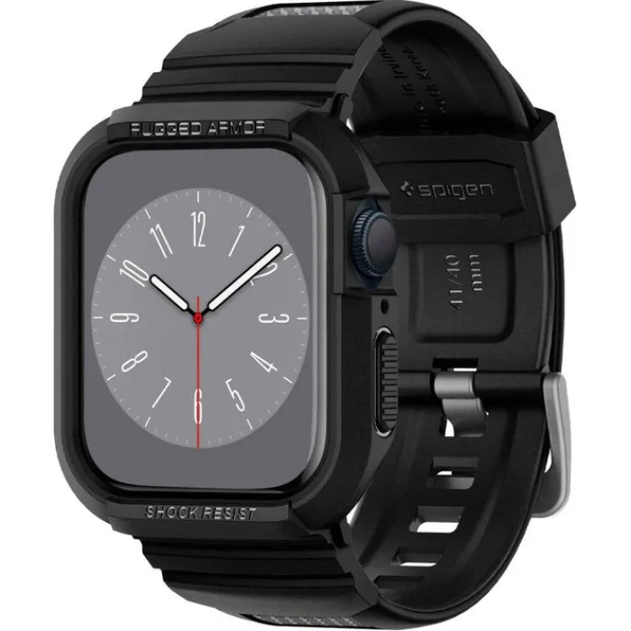 Spigen Apple Watch Se 2024 40Mm|Apple Watch 9 41Mm-Pasek Rugged Armor Pro Apple Watch 9 8 7 SE 2022 38mm 40mm 41mm Czarny
