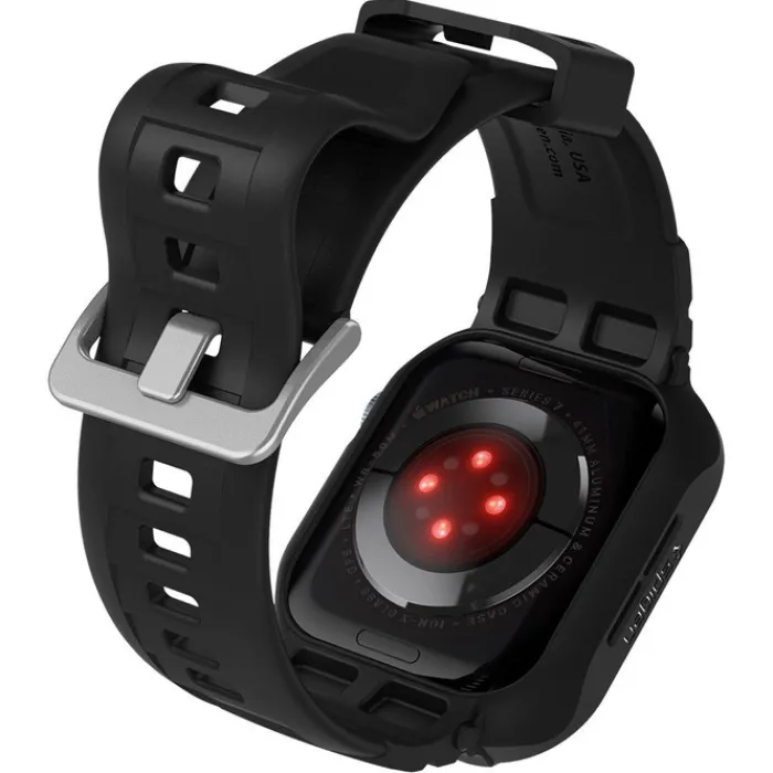 Spigen Apple Watch Se 2024 40Mm|Apple Watch 9 41Mm-Pasek Rugged Armor Pro Apple Watch 9 8 7 SE 2022 38mm 40mm 41mm Czarny