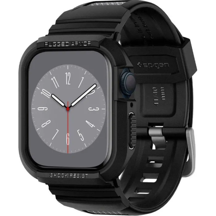 Spigen Apple Watch Se 2024 40Mm|Apple Watch 9 41Mm-Pasek Rugged Armor Pro Apple Watch 9 8 7 SE 2022 38mm 40mm 41mm Czarny