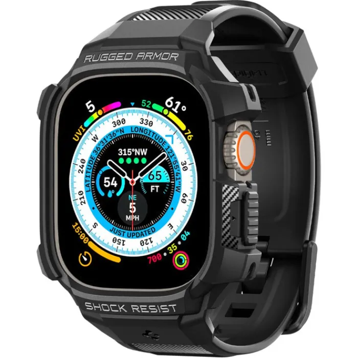 Spigen Apple Watch Ultra 49Mm|Apple Watch Ultra 2 49Mm-Pasek Rugged Armor Pro Apple Watch Ultra 49mm Ultra 2 Czarne