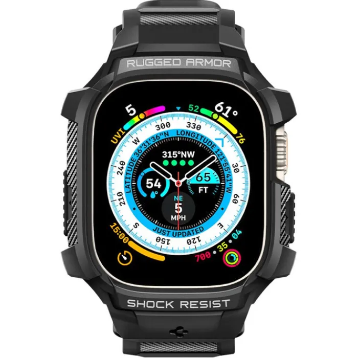 Spigen Apple Watch Ultra 49Mm|Apple Watch Ultra 2 49Mm-Pasek Rugged Armor Pro Apple Watch Ultra 49mm Ultra 2 Czarne