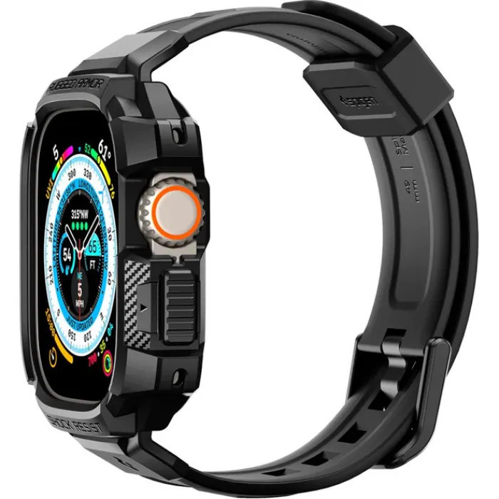 Spigen Apple Watch Ultra 49Mm|Apple Watch Ultra 2 49Mm-Pasek Rugged Armor Pro Apple Watch Ultra 49mm Ultra 2 Czarne
