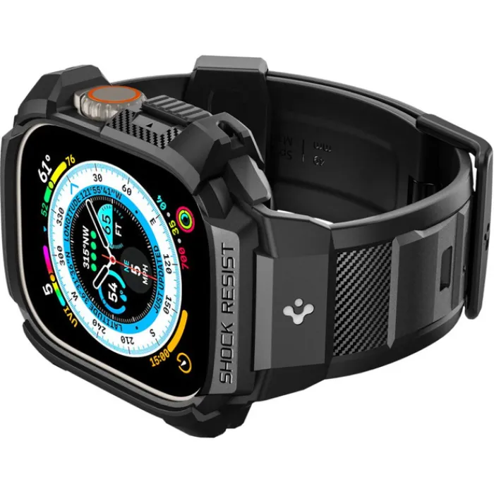 Spigen Apple Watch Ultra 49Mm|Apple Watch Ultra 2 49Mm-Pasek Rugged Armor Pro Apple Watch Ultra 49mm Ultra 2 Czarne