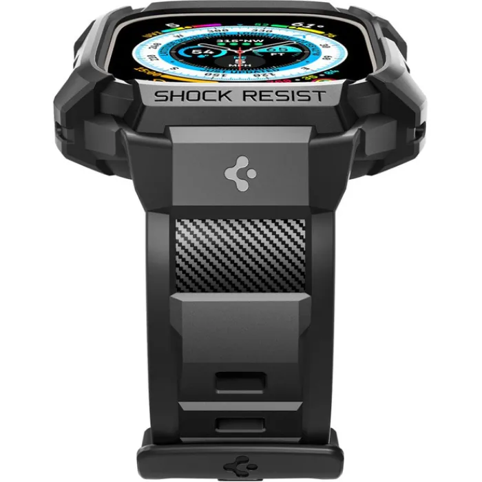Spigen Apple Watch Ultra 49Mm|Apple Watch Ultra 2 49Mm-Pasek Rugged Armor Pro Apple Watch Ultra 49mm Ultra 2 Czarne